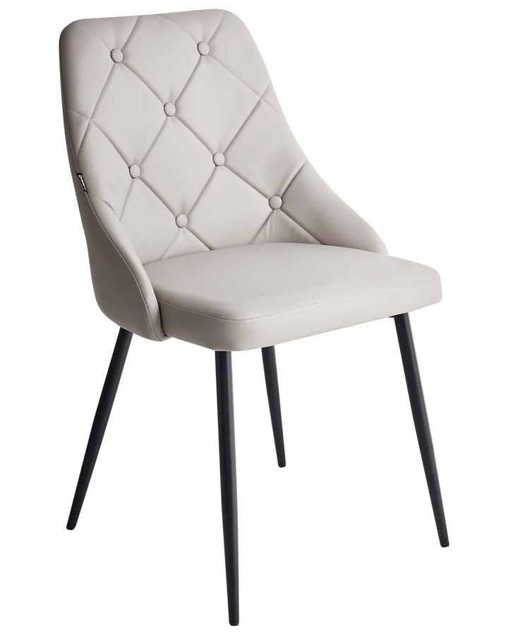 Set of 2 Dining Chairs Berlin Faux Leather Light Grey