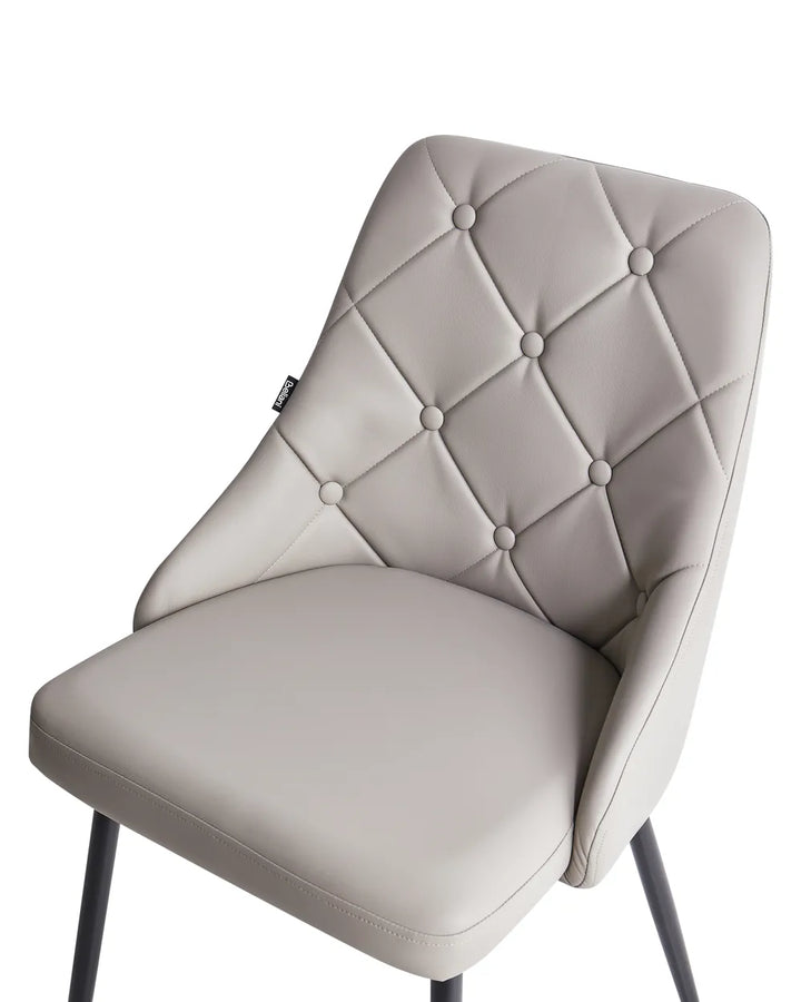 Set of 2 Dining Chairs Berlin Faux Leather Light Grey