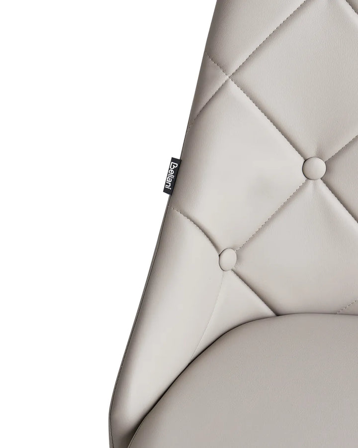 Set of 2 Dining Chairs Berlin Faux Leather Light Grey