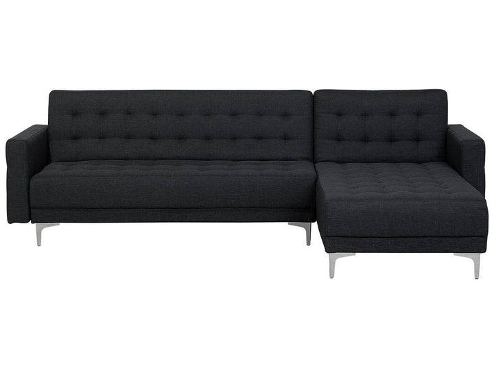 Left Hand Fabric Corner Sofa Graphite Grey Aberdeen