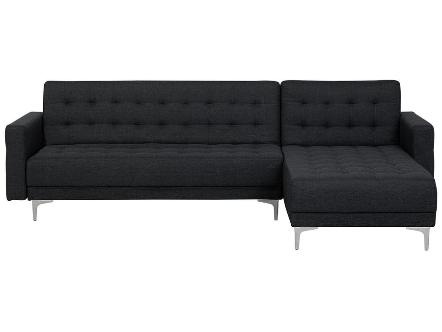 Left Hand Fabric Corner Sofa Graphite Grey Aberdeen