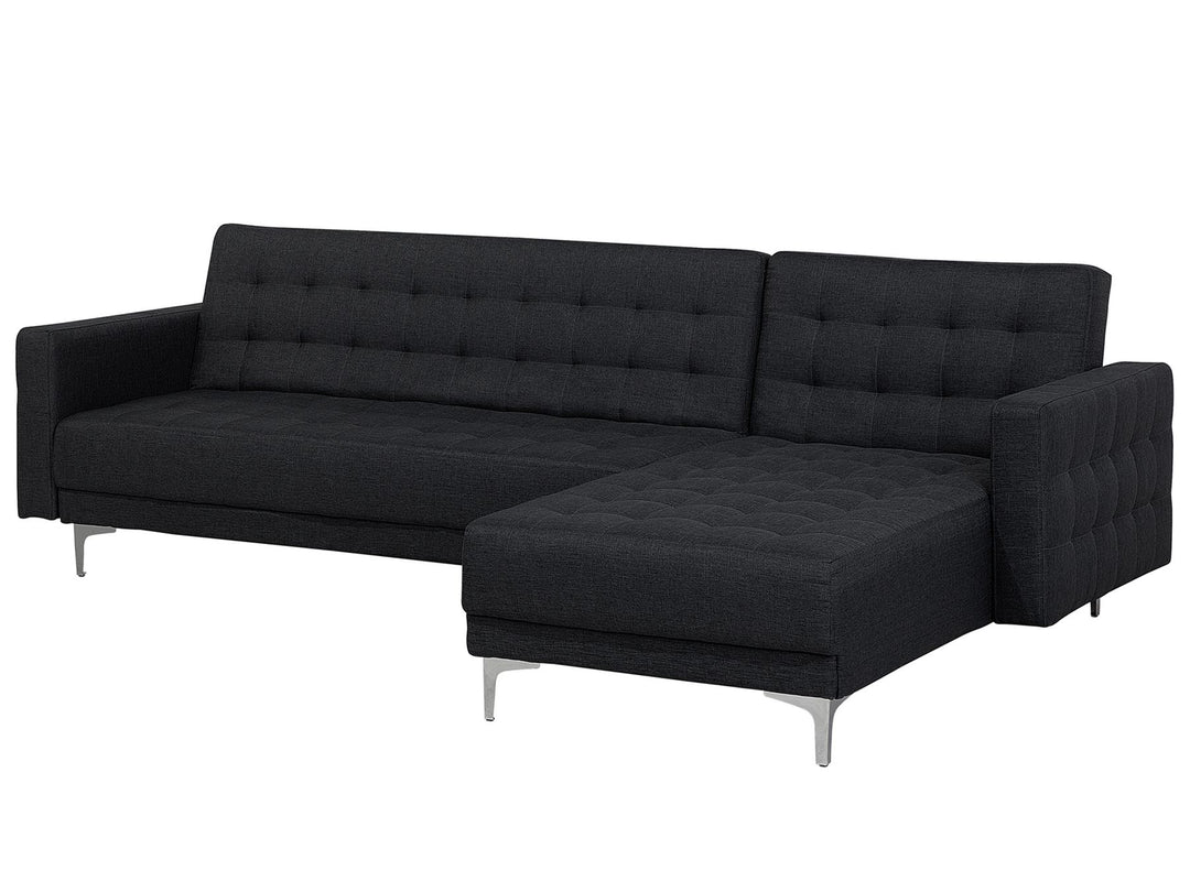 Left Hand Fabric Corner Sofa Graphite Grey Aberdeen