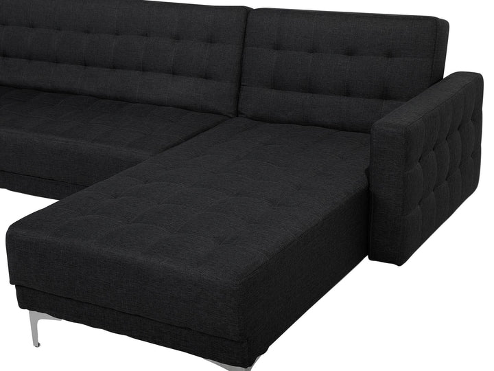 Left Hand Fabric Corner Sofa Graphite Grey Aberdeen