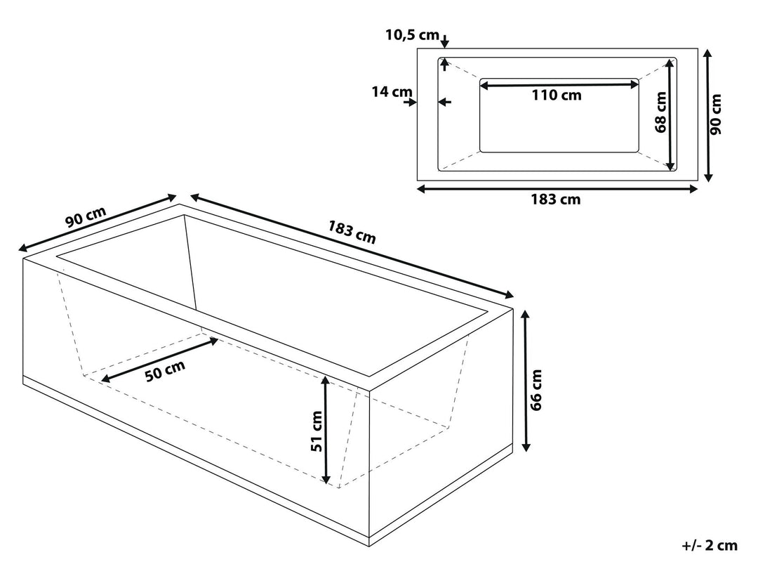 Right Hand Whirlpool Bath with LED 1830 x 900 mm White Varadero