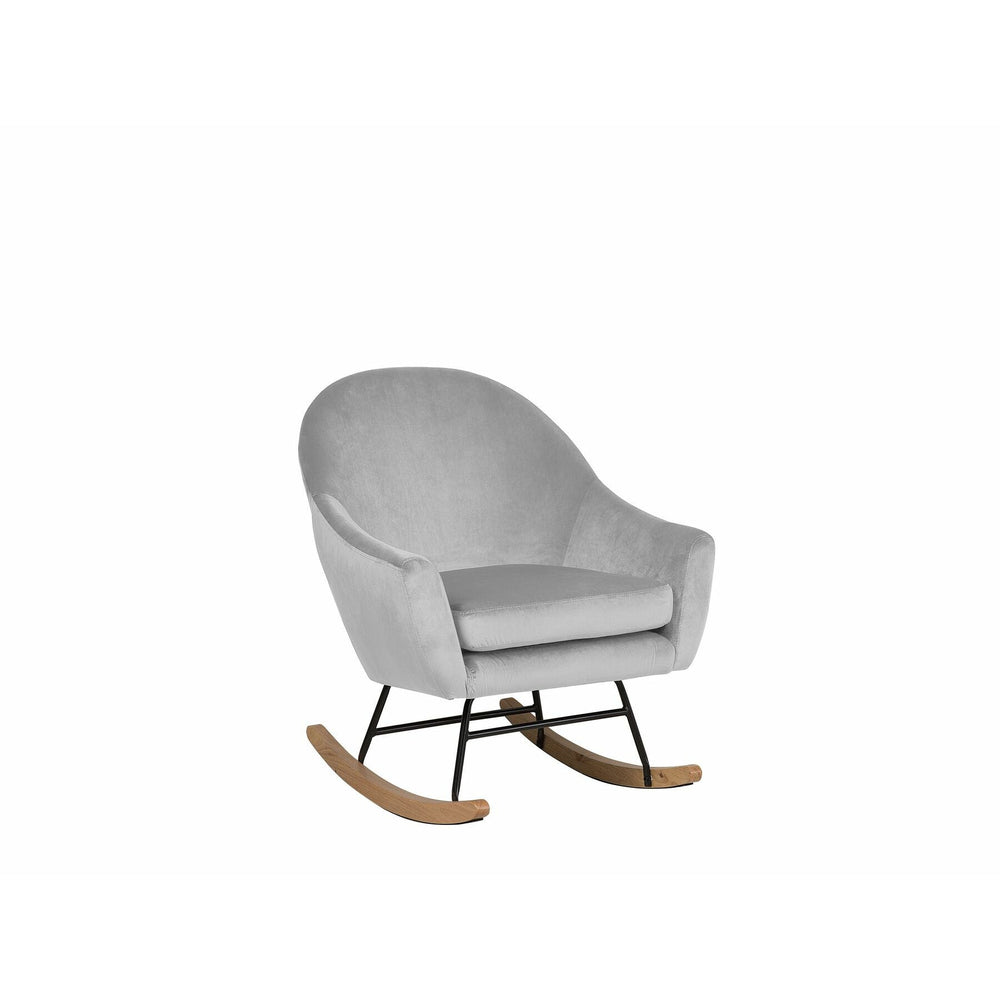 Rocking Chair Velvet Light Grey OXIE