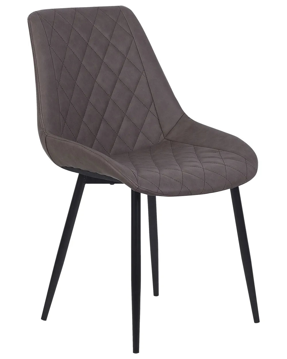 Set of 2 Dining Chairs Faux Leather Dark Brown Nina