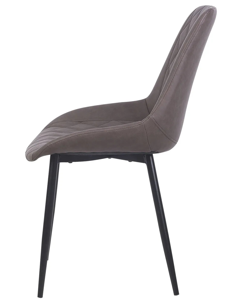 Set of 2 Dining Chairs Faux Leather Dark Brown Nina