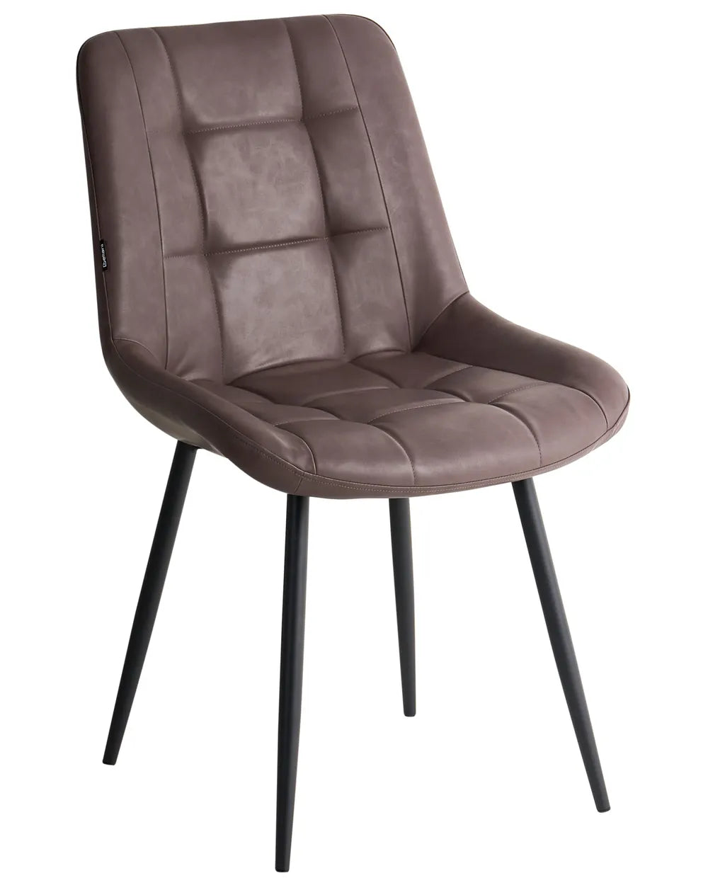 Set of 2 Dining Chairs Faux Leather Dark Brown Rosey