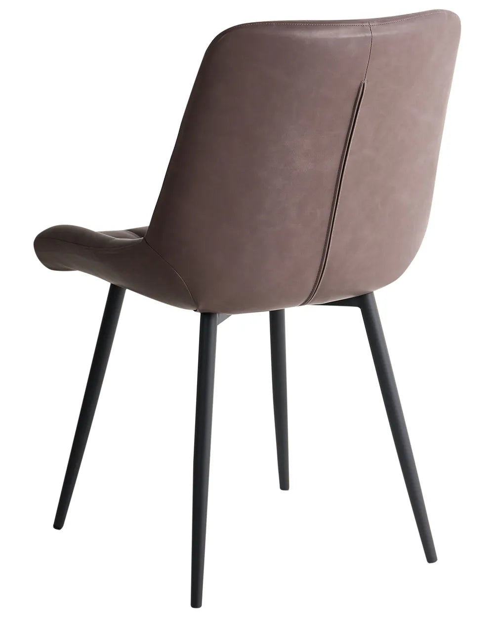 Set of 2 Dining Chairs Faux Leather Dark Brown Rosey