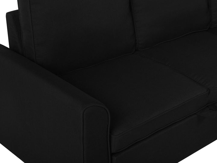 Nesna Right Hand Faux Leather Corner Sofa Bed with Storage Black