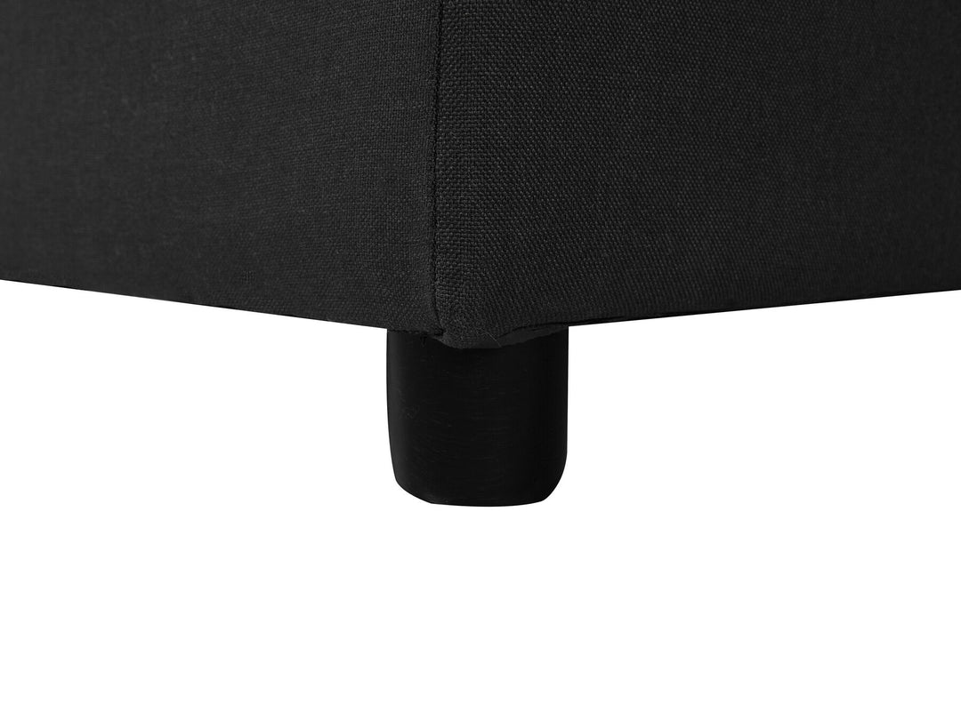 Nesna Right Hand Faux Leather Corner Sofa Bed with Storage Black