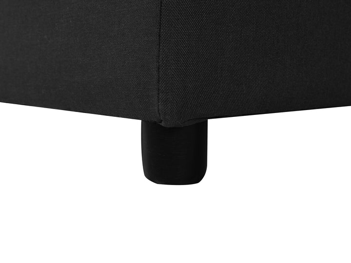 Nesna Right Hand Faux Leather Corner Sofa Bed with Storage Black