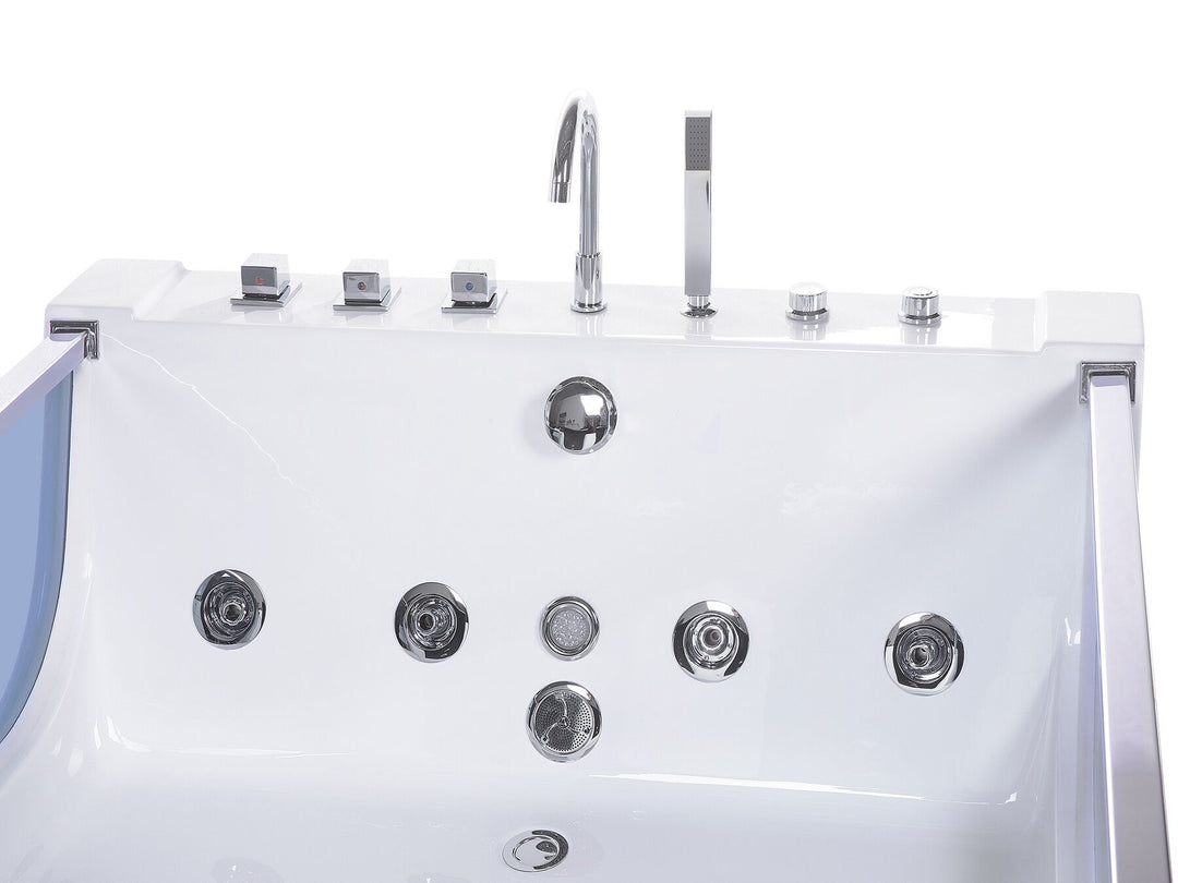 Whirlpool Bath with LED 1800 x 1200 mm White Curacao