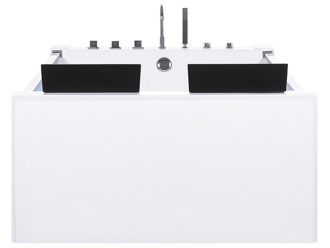 Whirlpool Bath with LED 1800 x 1200 mm White Curacao