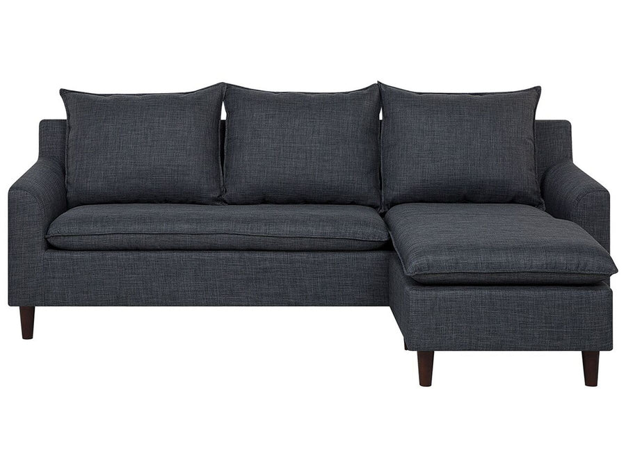 Elvenes Left Hand Fabric Corner Sofa Dark Grey