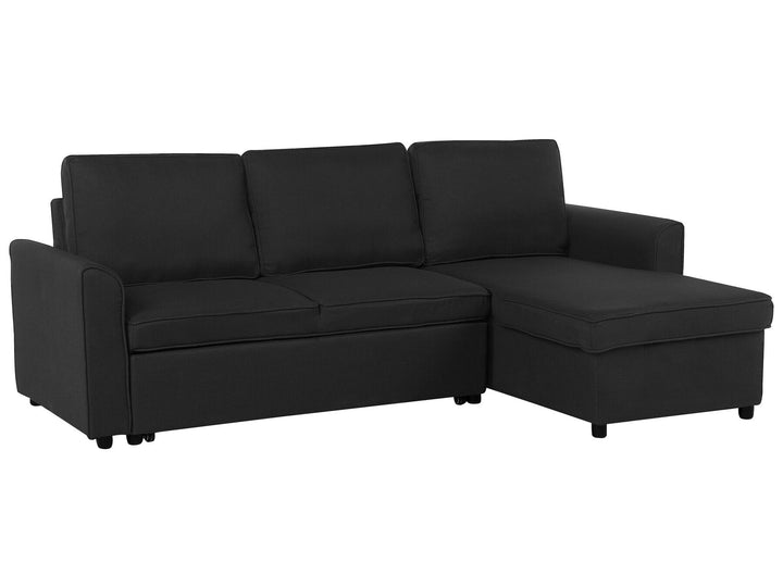 Nesna Left Hand Fabric Corner Sofa Bed with Storage Black