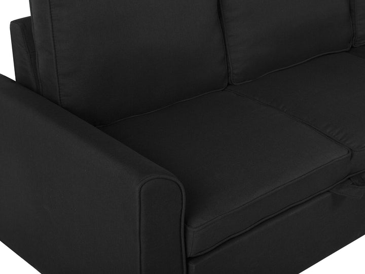 Nesna Left Hand Fabric Corner Sofa Bed with Storage Black