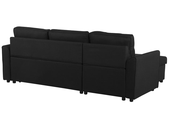 Nesna Left Hand Fabric Corner Sofa Bed with Storage Black