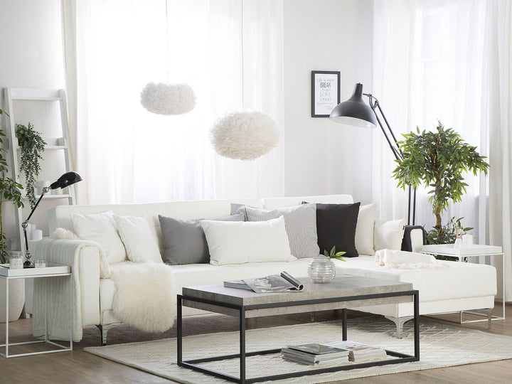 Aberdeen Left Hand Faux Leather Corner Sofa White