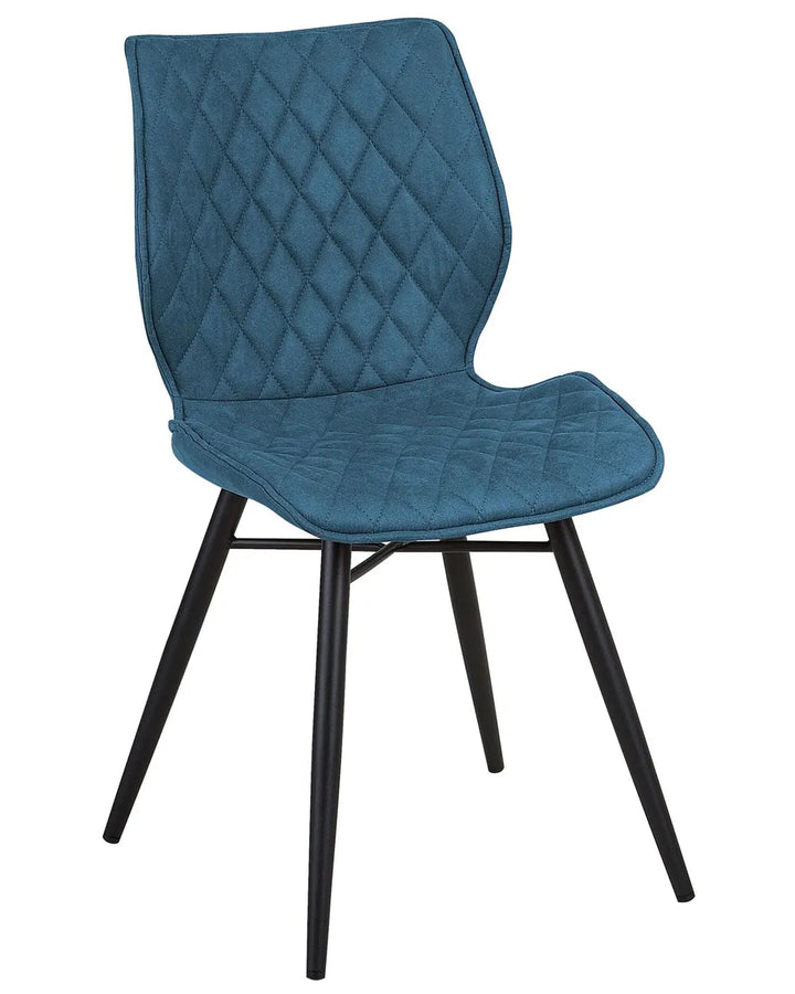 Set of 2 Dining Chairs Fabric Sea Blue Marina