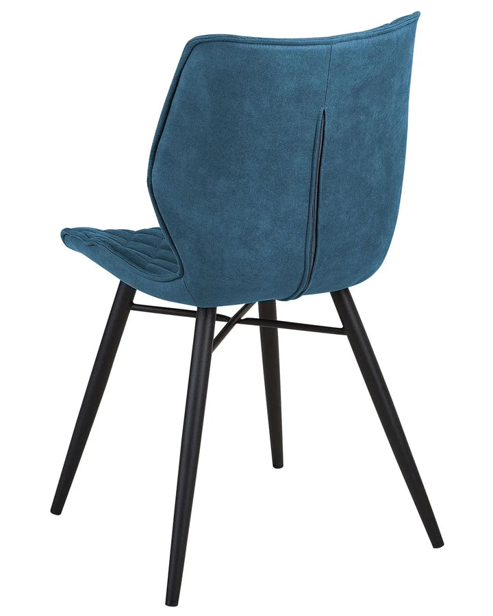 Set of 2 Dining Chairs Fabric Sea Blue Marina
