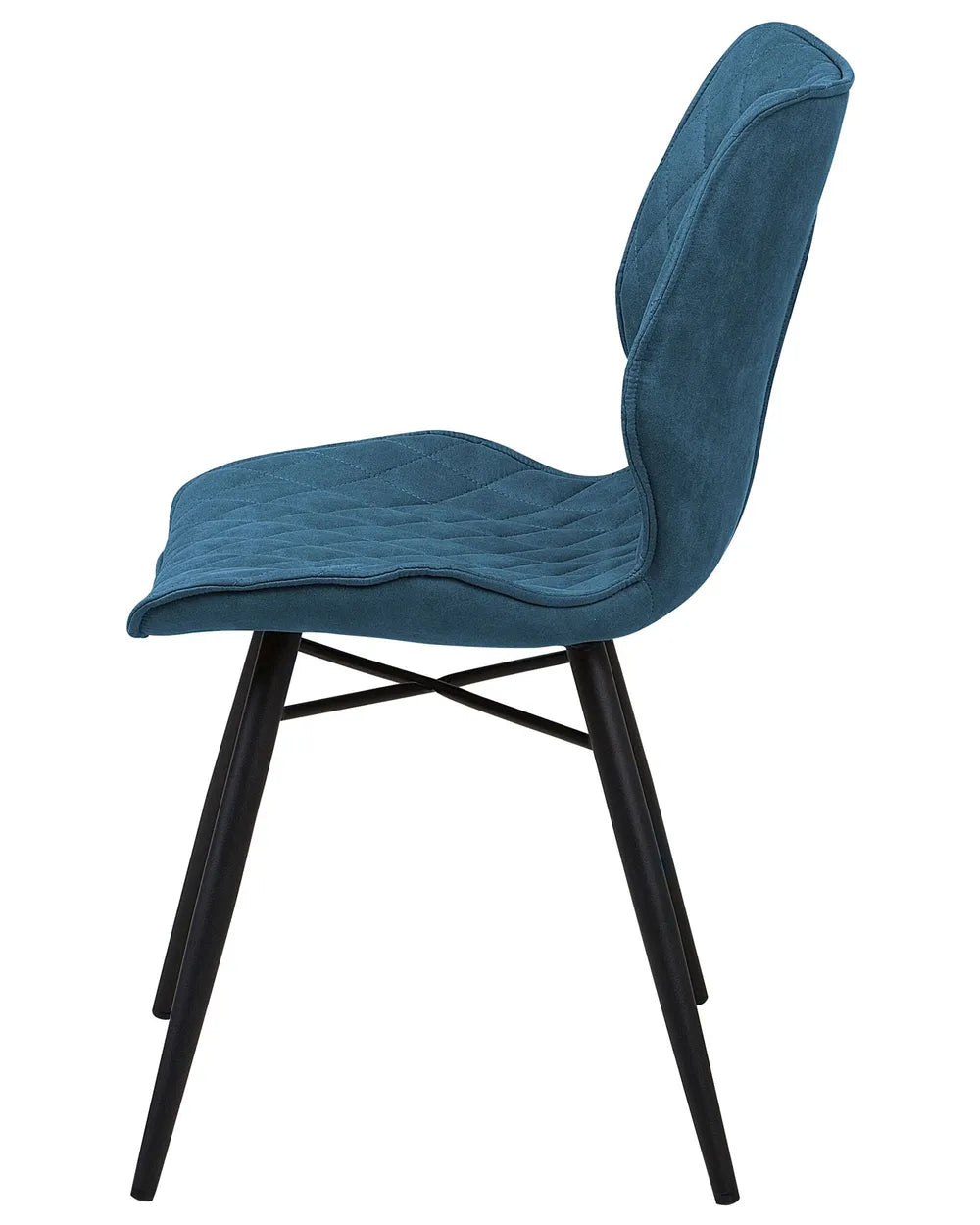 Set of 2 Dining Chairs Fabric Sea Blue Marina
