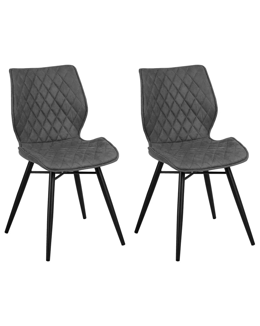 Set of 2 Dining Chairs Fabric Grey Marina