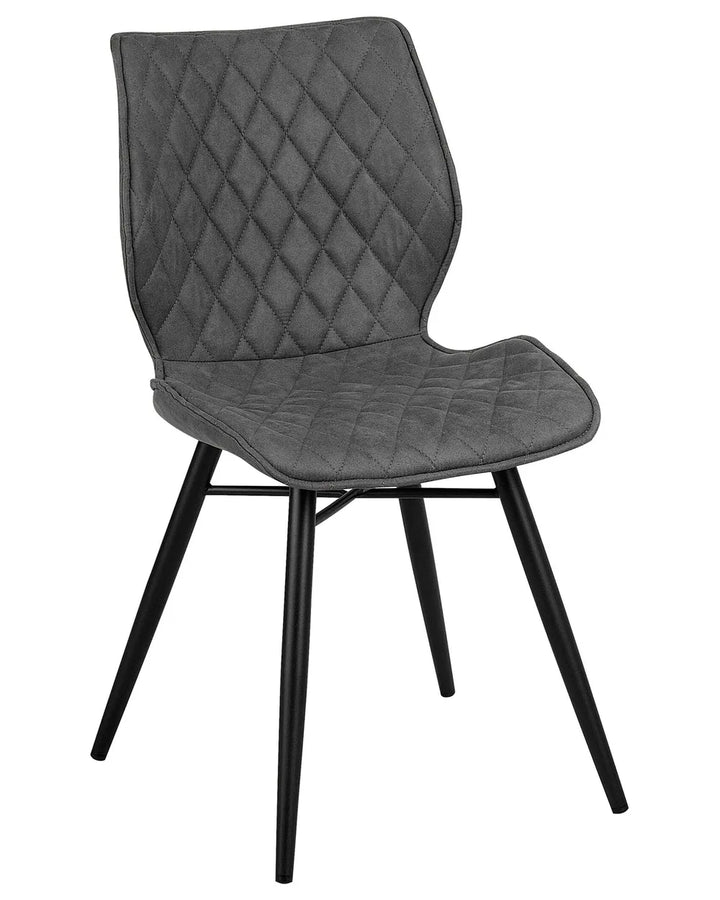 Set of 2 Dining Chairs Fabric Grey Marina