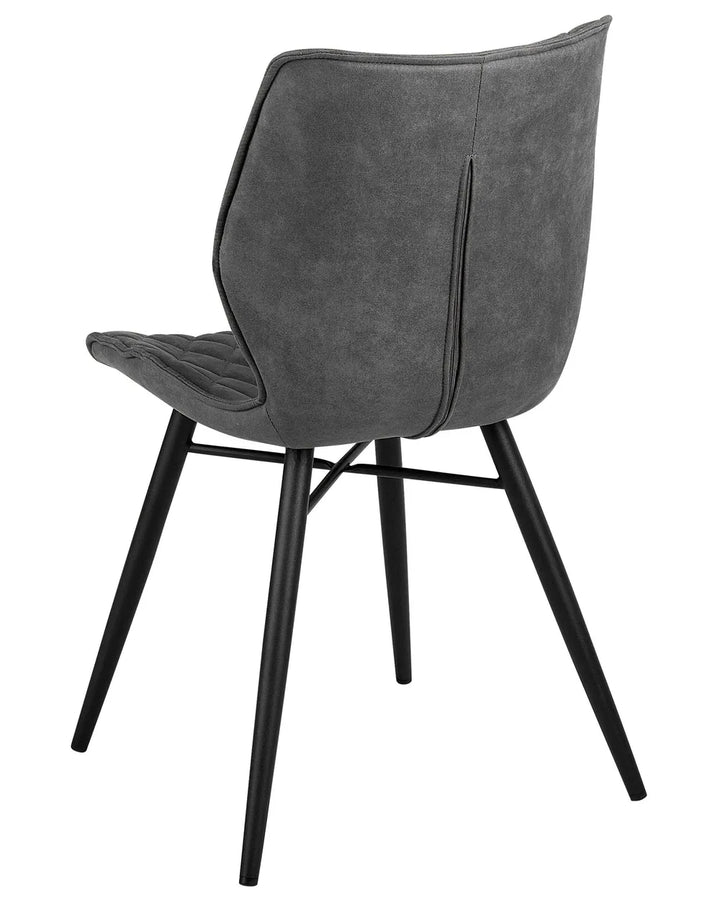 Set of 2 Dining Chairs Fabric Grey Marina