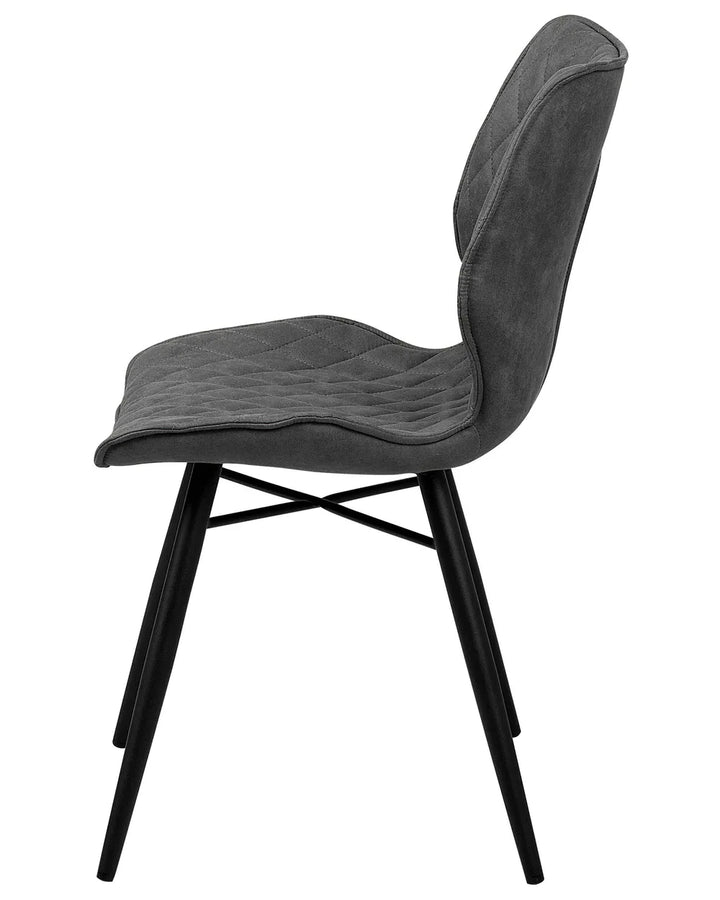Set of 2 Dining Chairs Fabric Grey Marina