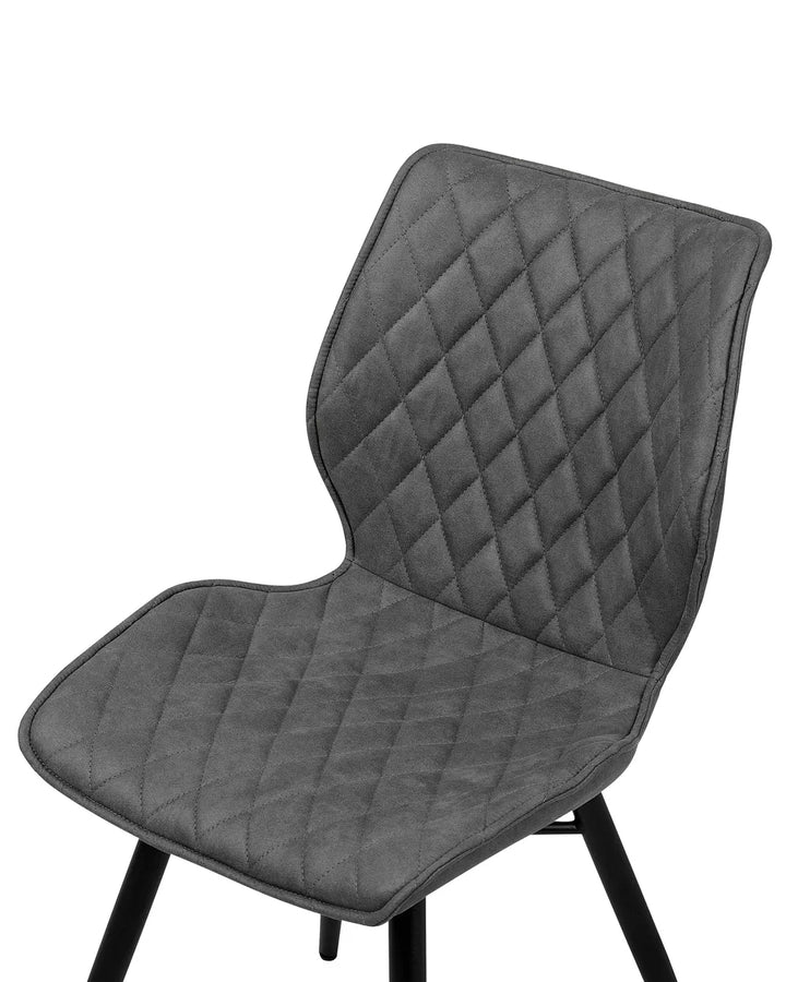 Set of 2 Dining Chairs Fabric Grey Marina