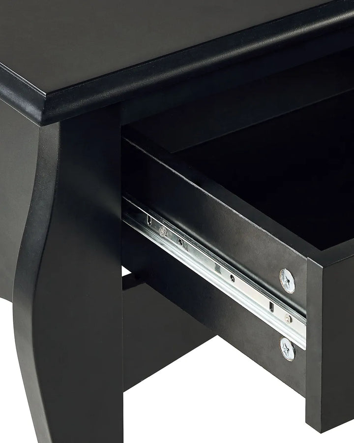 Console Table Black Additional Storage Space Salora