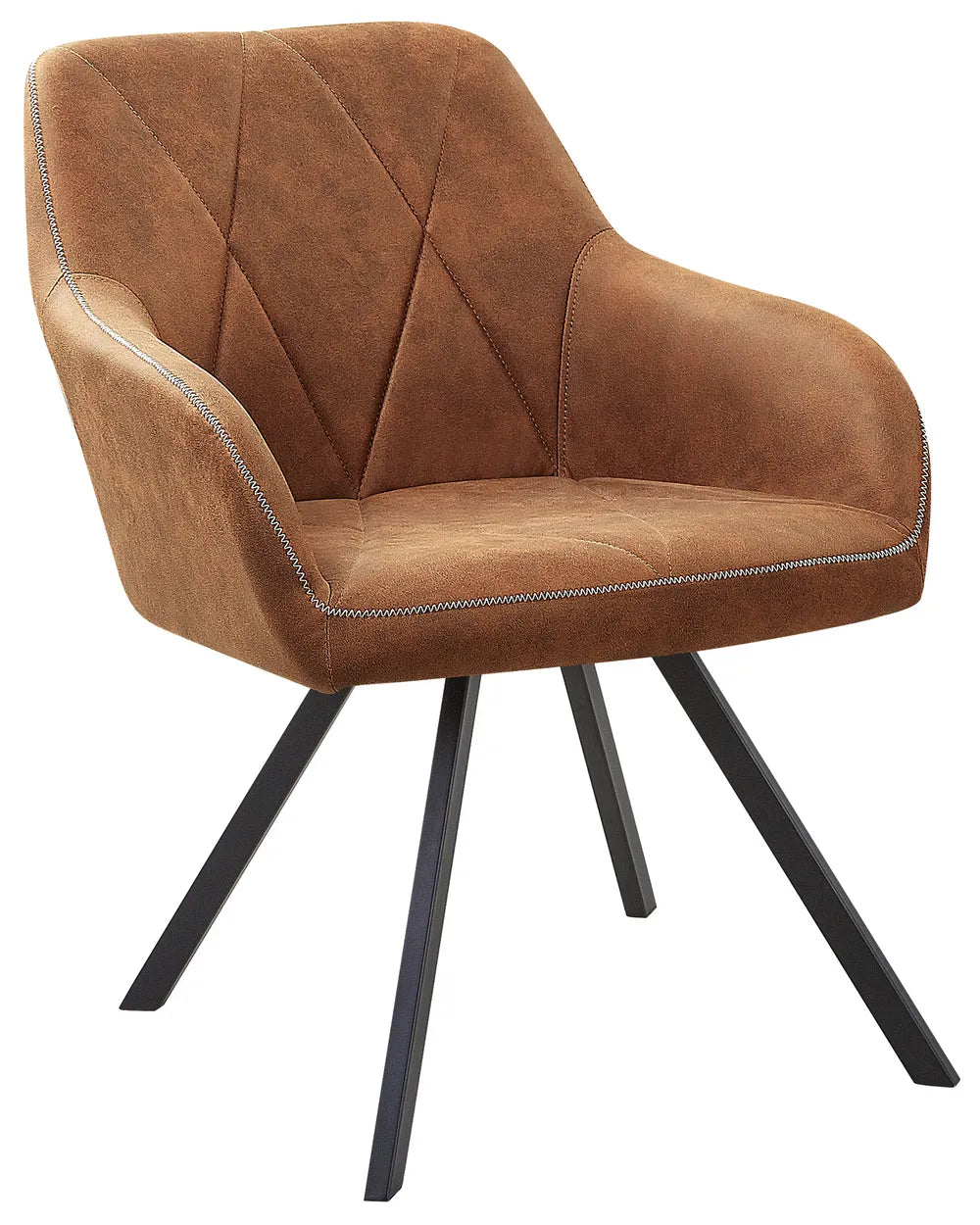 Set of 2 Dining Chairs Fabric Golden Brown Allen