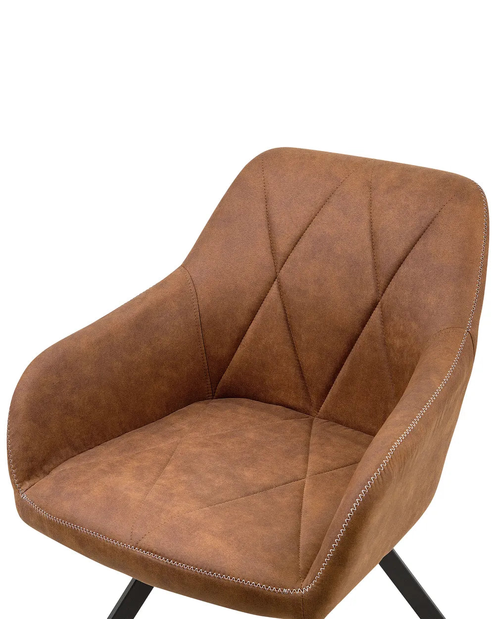 Set of 2 Dining Chairs Fabric Golden Brown Allen