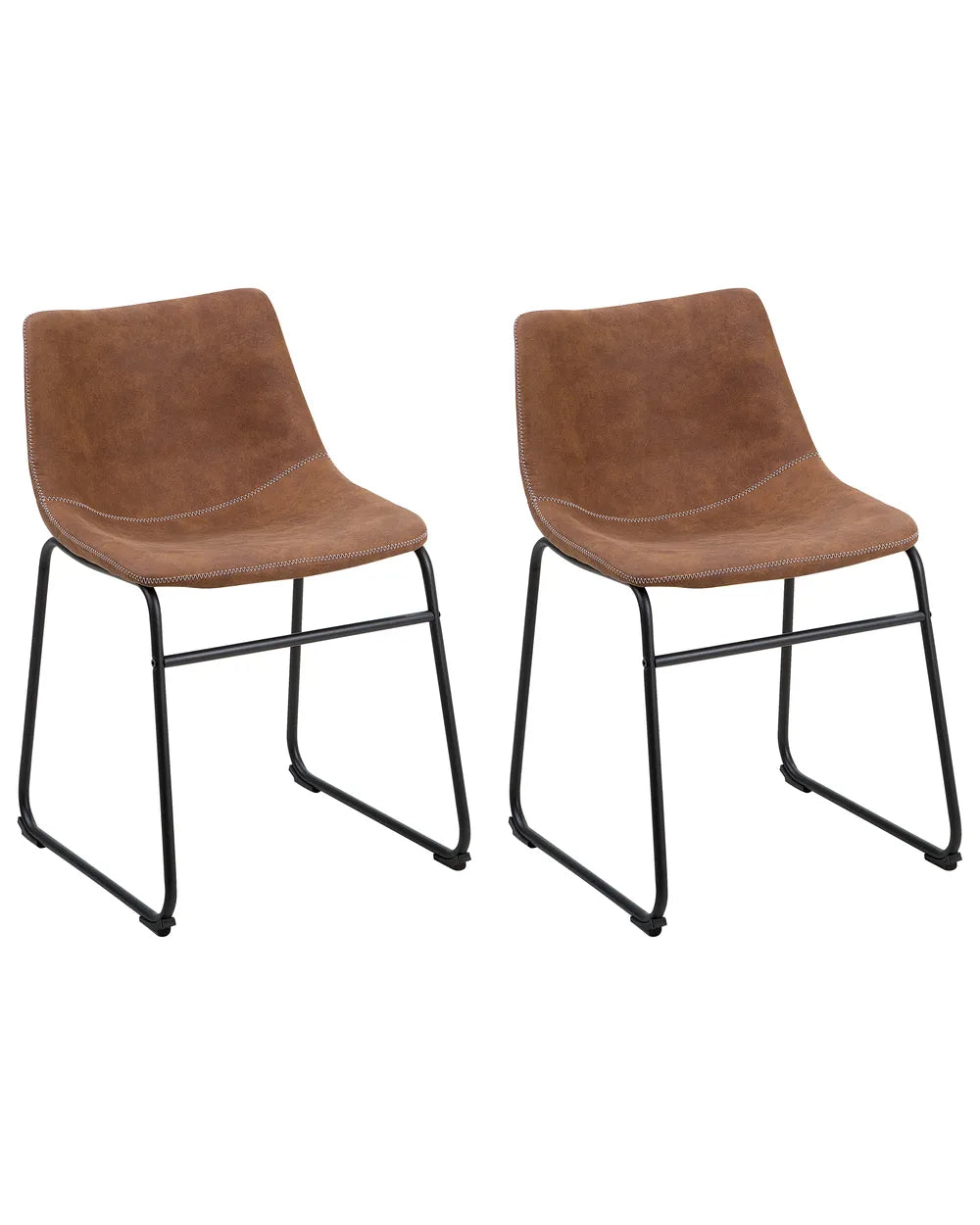 Set of 2 Dining Chairs Fabric Golden Brown Lovely