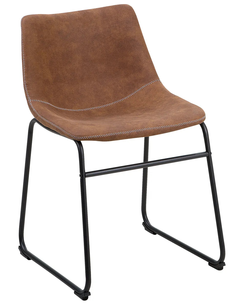 Set of 2 Dining Chairs Fabric Golden Brown Lovely