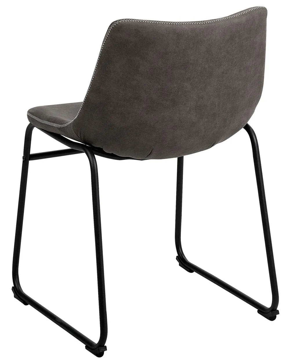 Set of 2 Dining Chairs Fabric Dark Grey Lovely