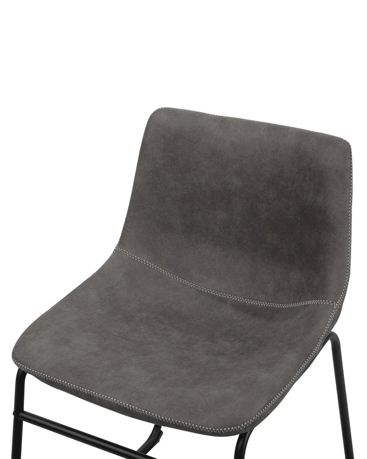 Set of 2 Dining Chairs Fabric Dark Grey Lovely
