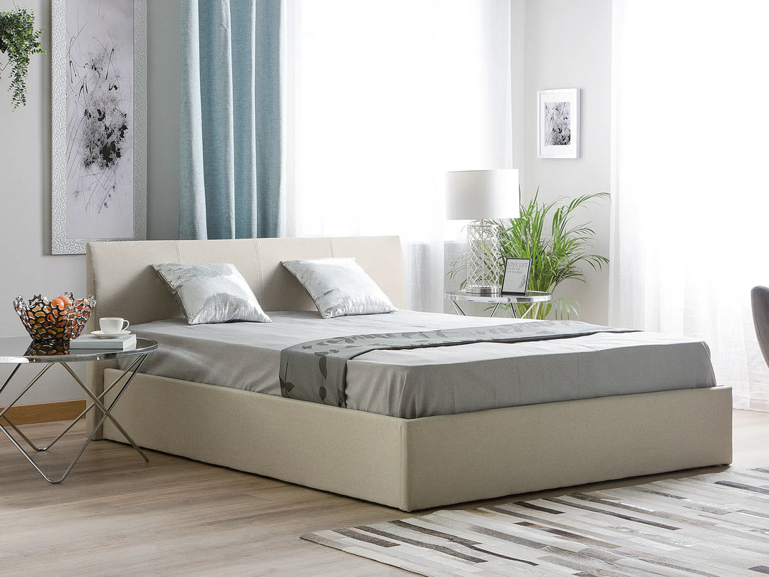 Ottoman Bed Fabric 160 x 200 cm (EU King Size) Light Beige Drew