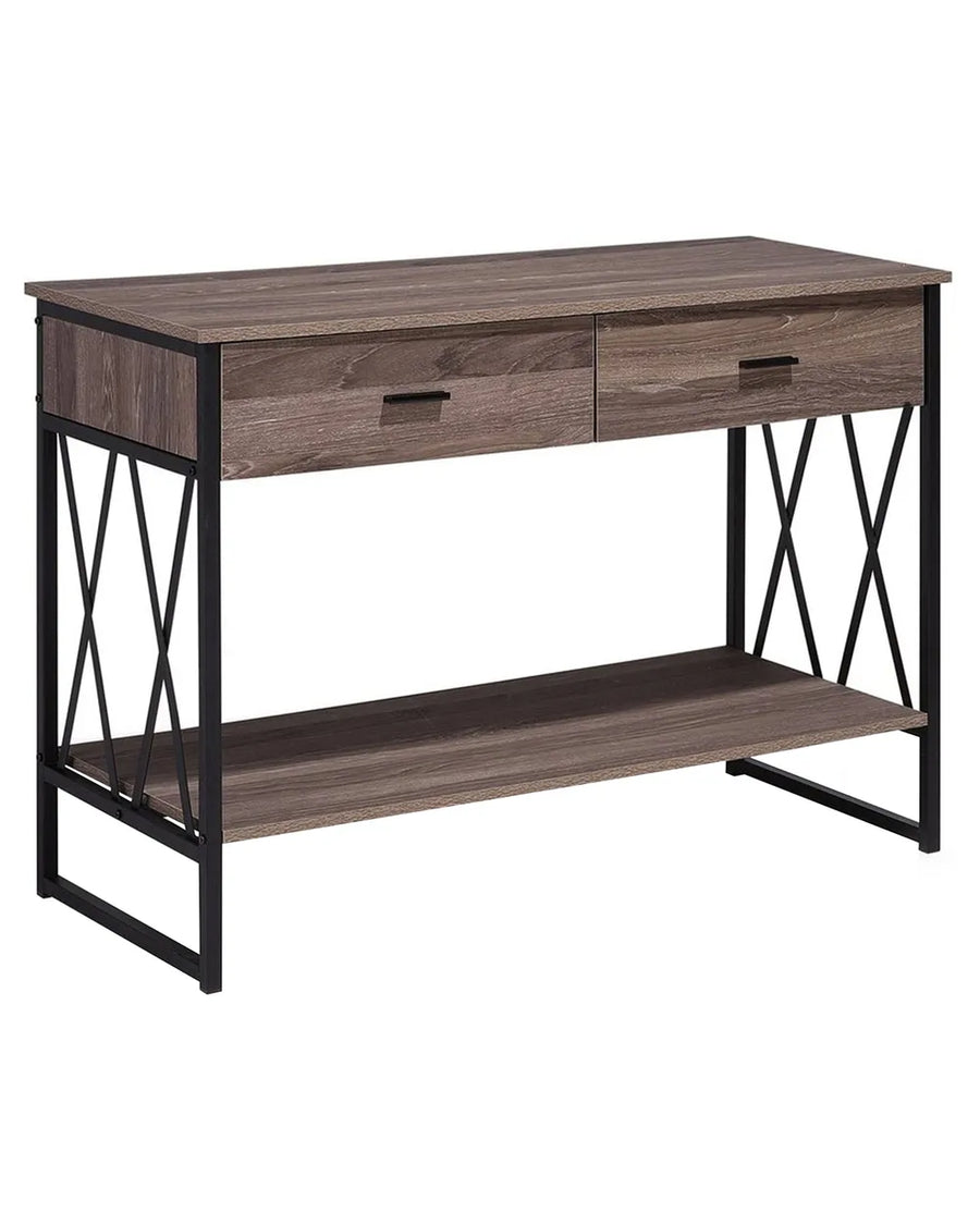 Console Table Taupe Soft-Close Drawer Runners Elenta