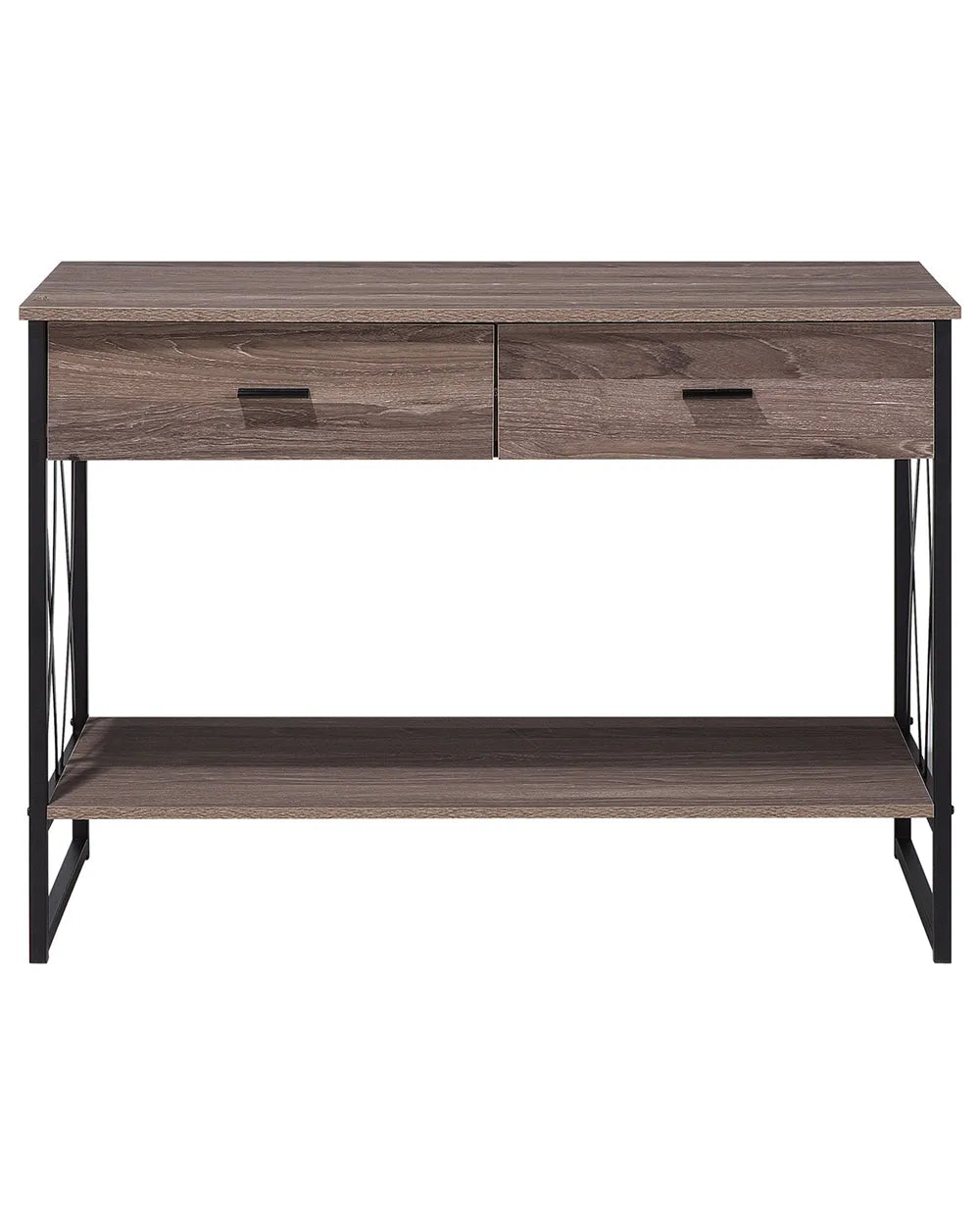 Console Table Taupe Soft-Close Drawer Runners Ferano