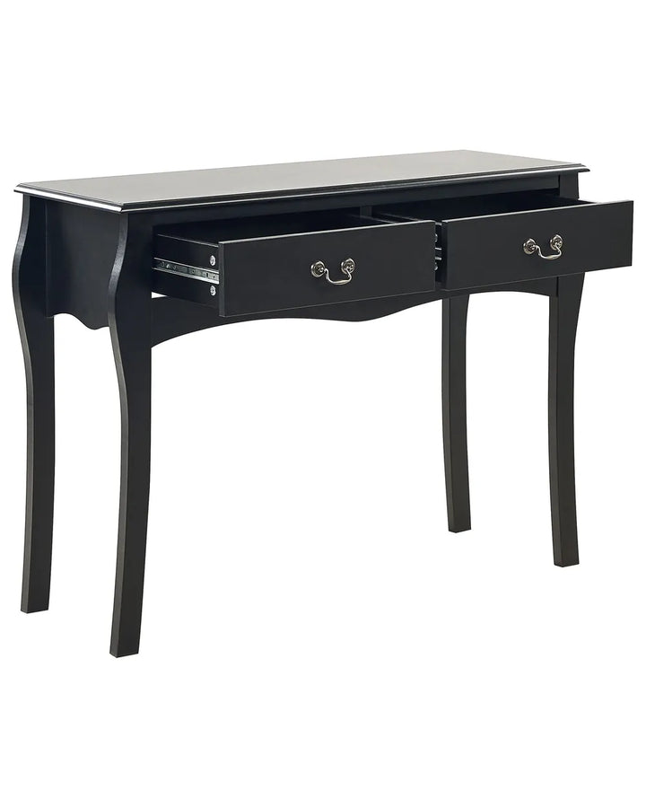 Console Table Black Additional Storage Space Salora