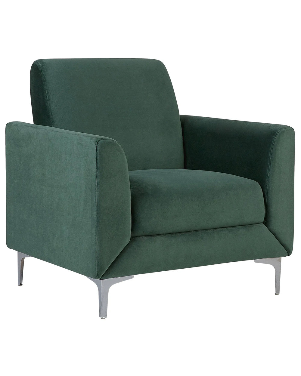 Green armchair on a white background