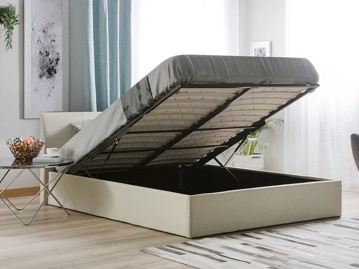 Ottoman Bed Fabric 160 x 200 cm (EU King Size) Light Beige Drew