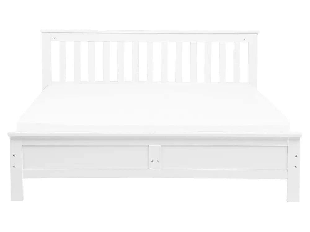 Bed Pine Wood 160 x 200 cm (EU King Size) White Carol