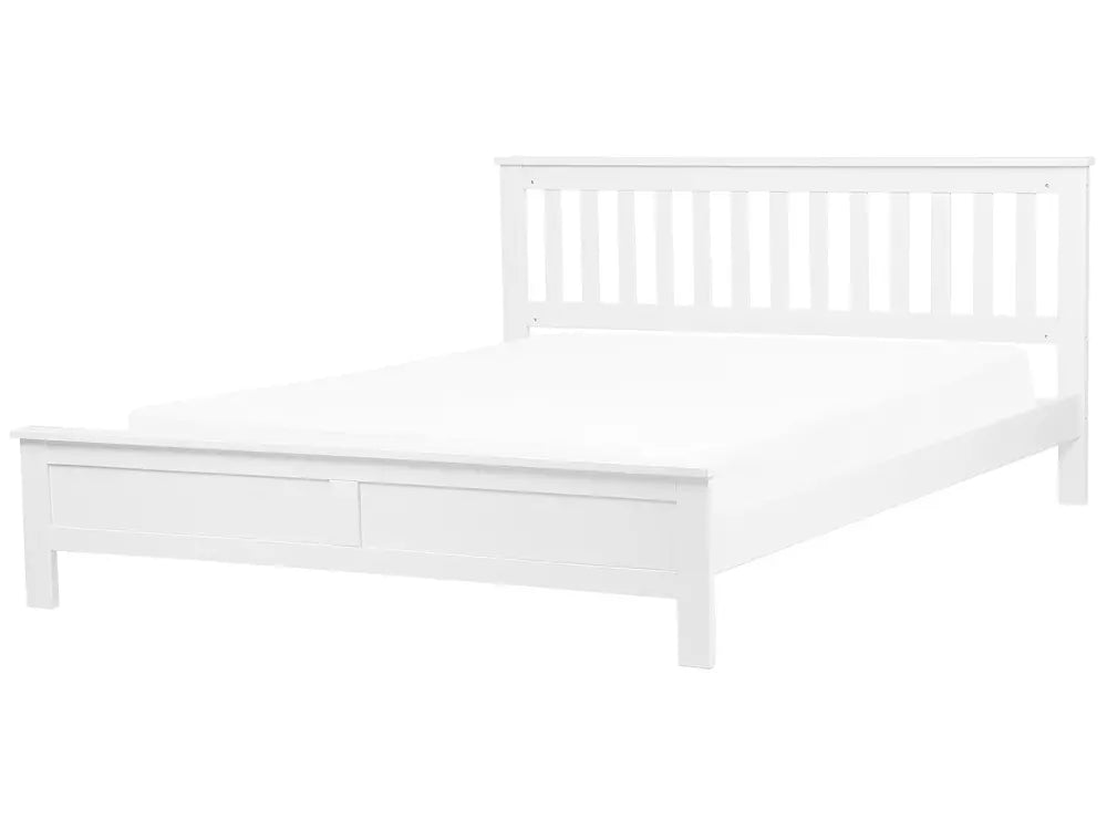 Bed Pine Wood 180 x 200 cm (EU Super King) White Carol