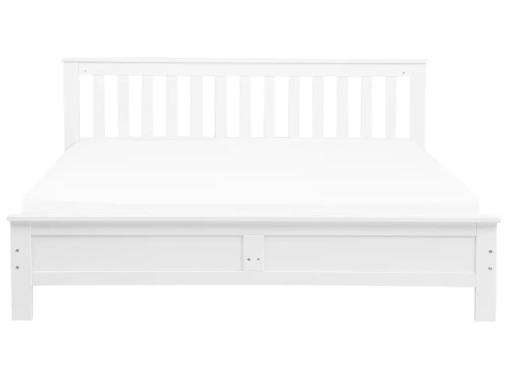 Bed Pine Wood 180 x 200 cm (EU Super King) White Carol
