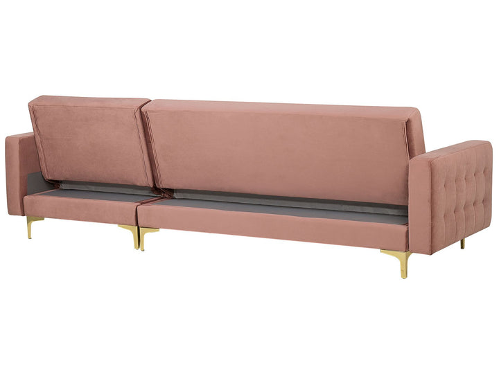Aberdeen Left Hand Velvet Corner Sofa Pink