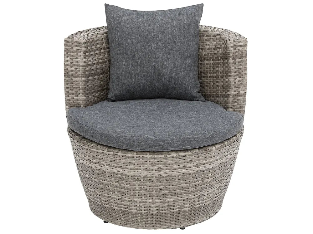 Bistro Set with Cushions Capri PE Rattan Grey Ivana