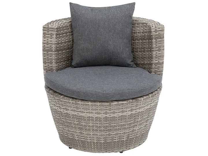 Bistro Set with Cushions Capri PE Rattan Grey Ivana